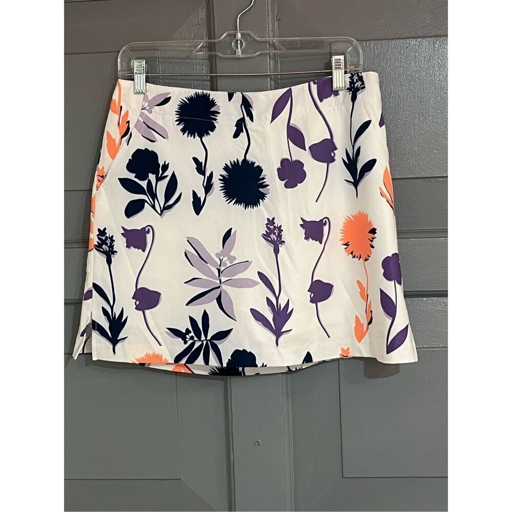 Lady Hagen Valencia Short White Floral Skort Sz 6 NWT MSRP $50